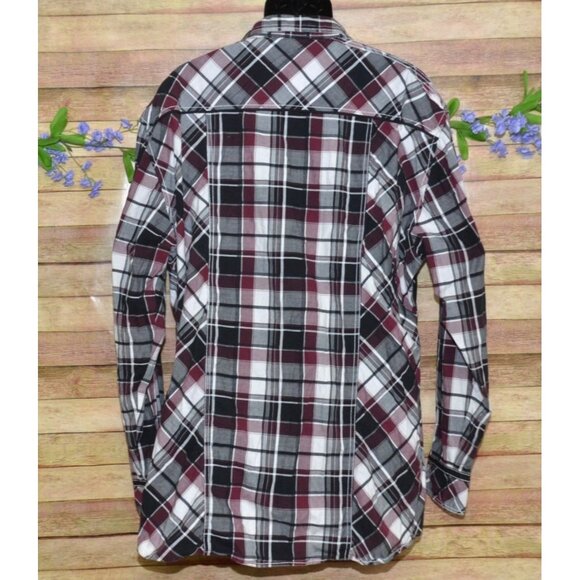 Buckle Burgundy Athletic Fit Men's Snap Up Western Cowboy Shirt XXXL Embroidered - Picture 6 of 10